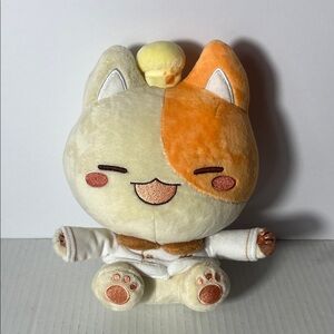 Makeship Cute Plush Cat Toy with Orange and Cream Accents
